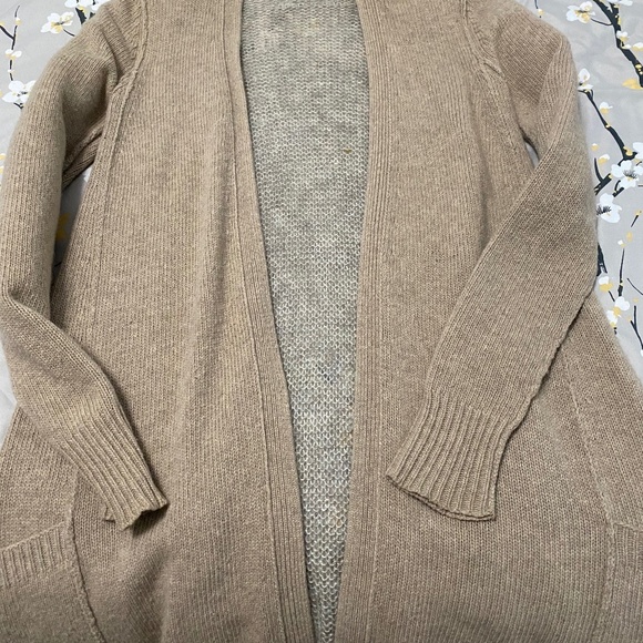 S Theory- almost to knee beige cardigan - Picture 1 of 4